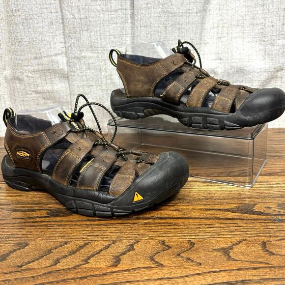 Keen Newport H2 Leather Brown Hiking Sandals Men’s 10 Water Trail Shoes